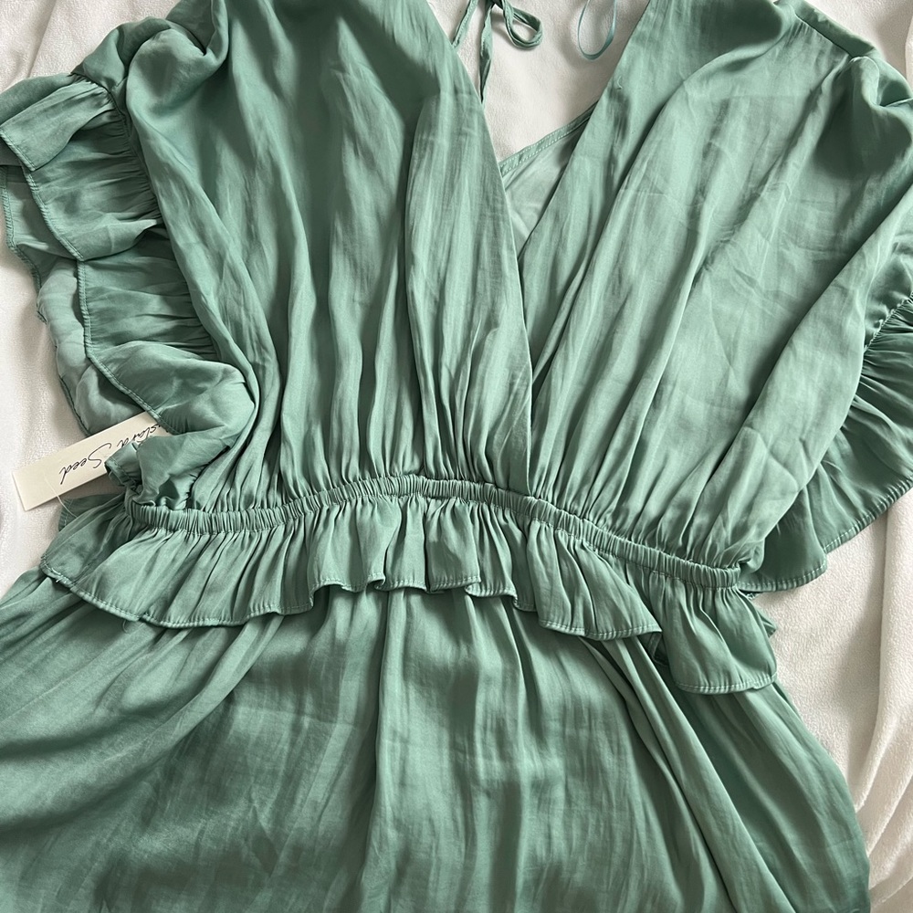 NWT small drop waist dress. Sage green